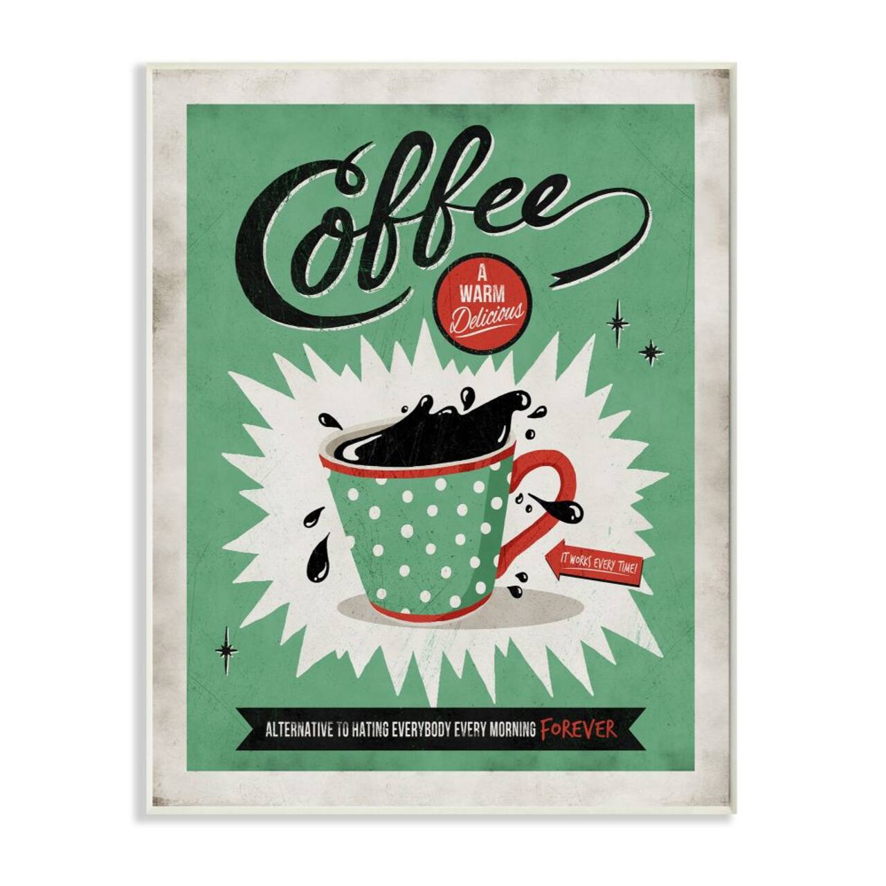 Stupell Industries Coffee Cure Wooden Wall Plaque